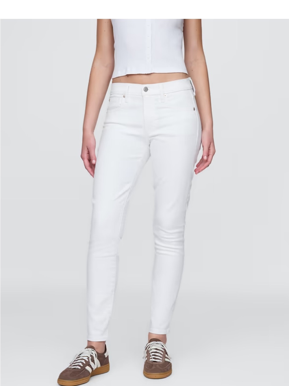 GAP White True Skinny Mid-rise Jeans Sz 33